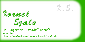 kornel szalo business card